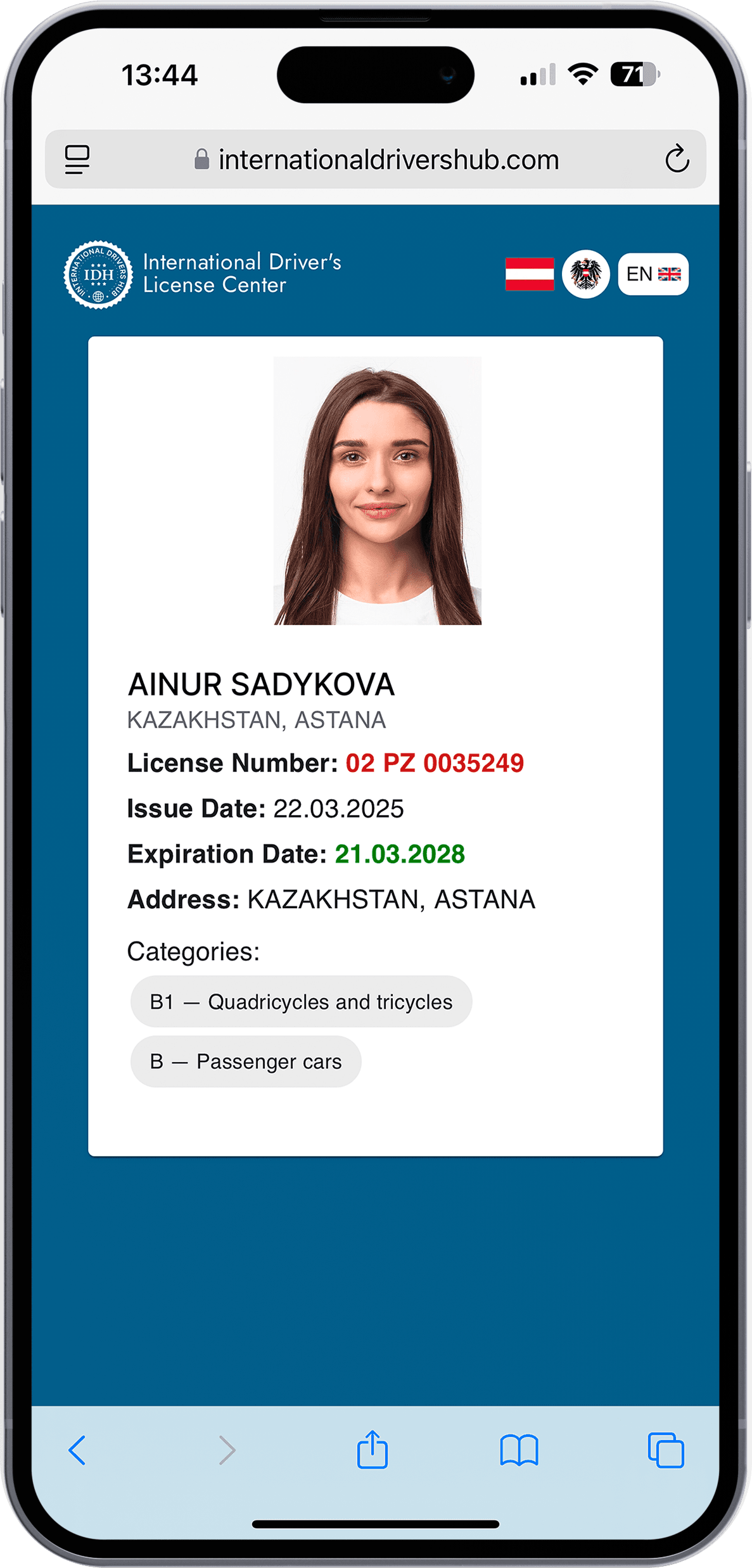 IDH digital license version